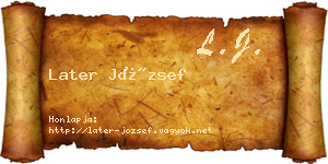 Later József névjegykártya